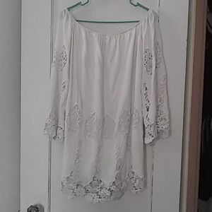 Off-white Off The Shoulder Dress